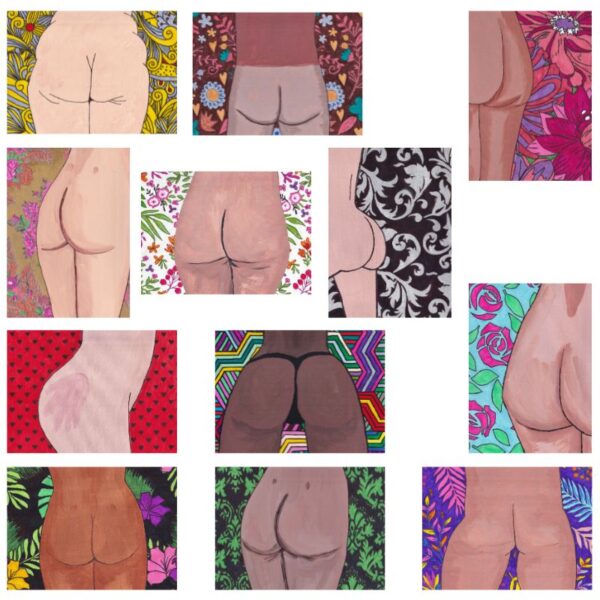 NSFW Mixed Media body positive art- Butts