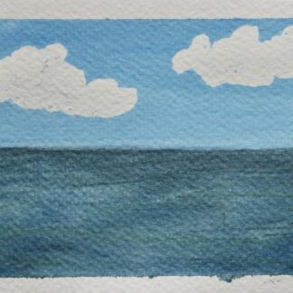 Clear Sky Horizon – 4x6" Original Watercolour Seascape