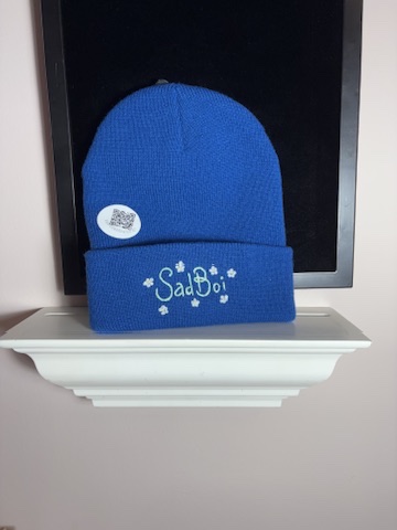 Winter Touque- Blue "Sad Boi" funny embroidered winter hat