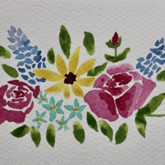 Wild Garden Medley – Original 4x6" Watercolour Floral Bouquet