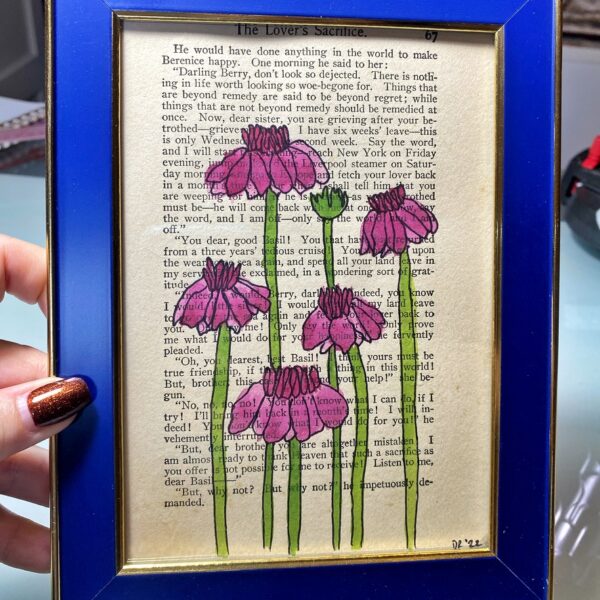 Blue/Gold Frame-"The Lover's Sacrifice" 5x7" Framed Watercolour