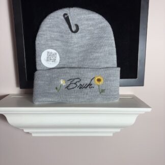 Winter Touque- Light Grey "Bruh" funny embroidered winter hat