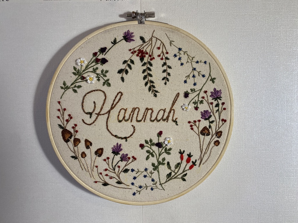 Custom Personalized Floral Wedding Embroidery, hand-stitched, bridal flowers, gift for bride and groom, unique and special home decor - Image 2