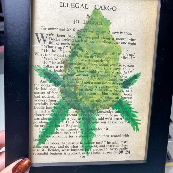 Black Frame- "Illegal Cargo"  5x7" Framed Watercolour