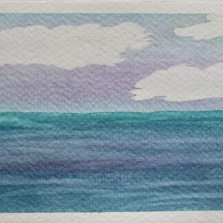 "Twilight Calm" – 4x6" Original Watercolour Seascape