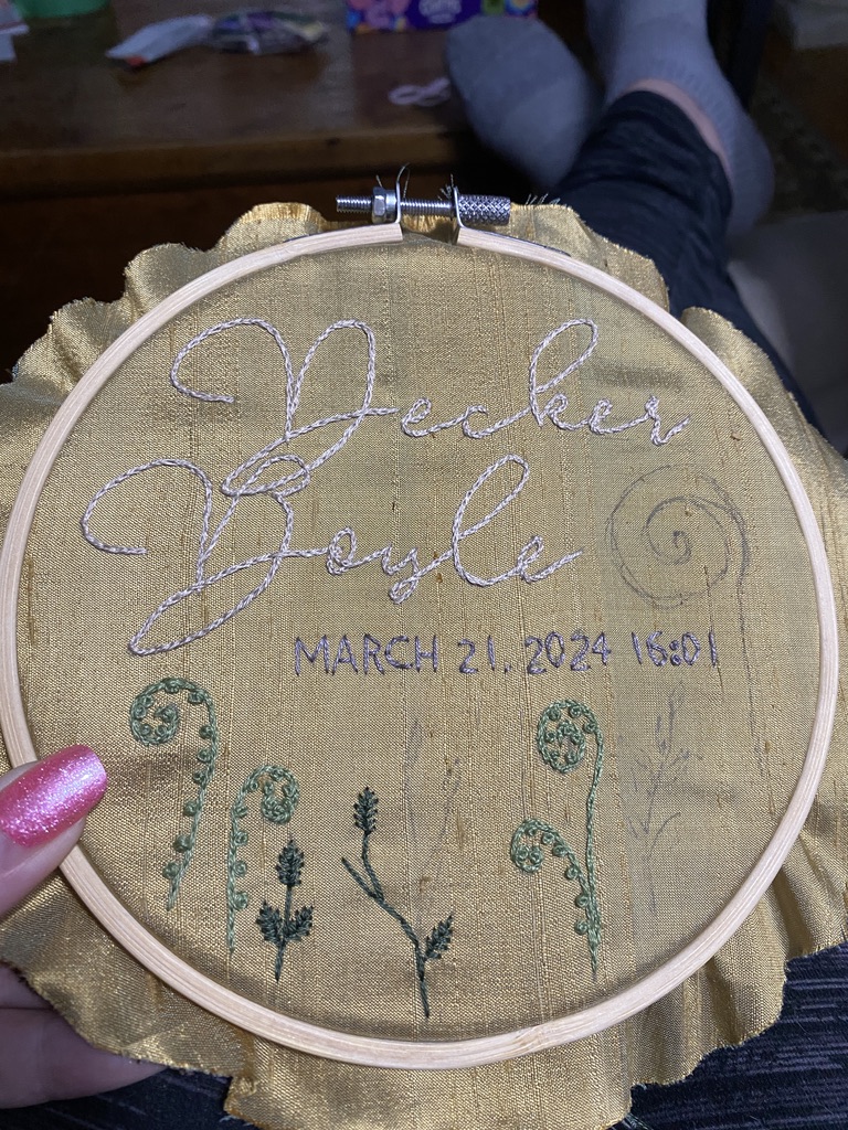 Custom Personalized Floral Wedding Embroidery, hand-stitched, bridal flowers, gift for bride and groom, unique and special home decor - Image 3