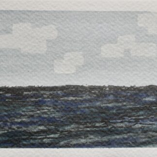 "Grey Horizon" – 4x6" Original Watercolour Ocean Painting