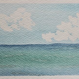Tranquil Horizon – 4x6" Original Watercolour Seascape