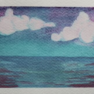 "Dreamtide Horizon" – 4x6" Original Watercolour Seascape