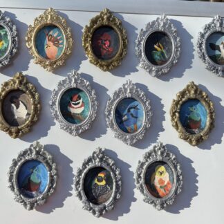 Derpy Birbs Magnets in Ornate Frames