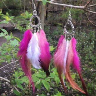 Feather Earrings	Ombre Pink