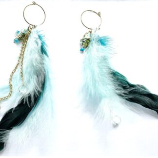 Feather Earrings	Blue & Fish