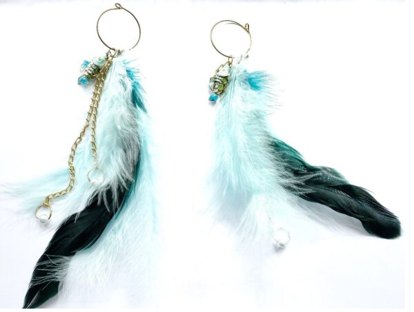 Feather Earrings	Blue & Fish