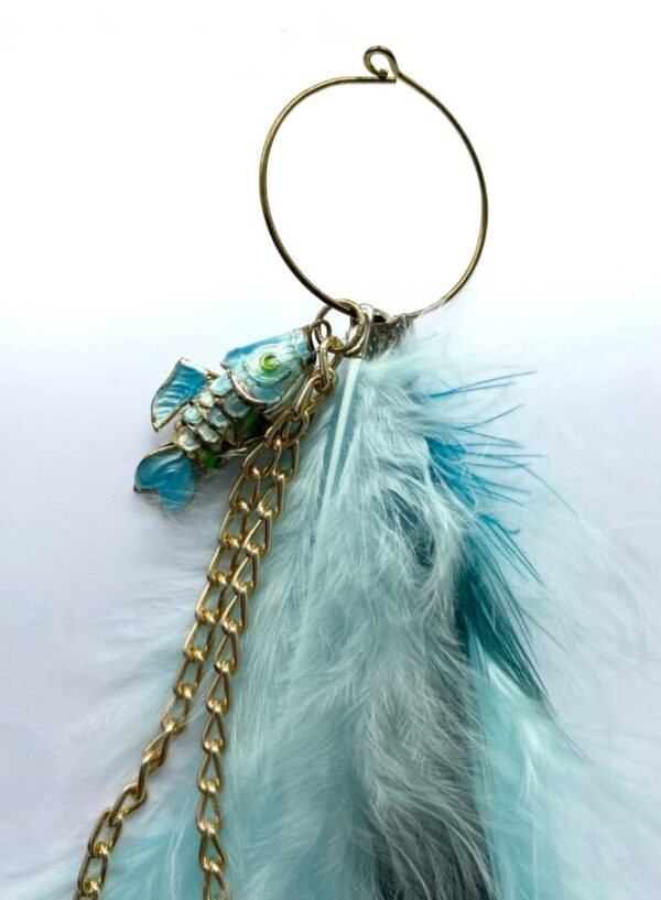 Feather Earrings	Blue & Fish - Image 3