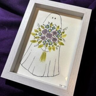 5x7" Framed Floral Ghost Watercolour Painting