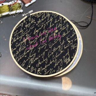6" “I Have No Idea What I’m Doing” Black and Gold Embroidery Hoop Art
