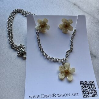 Strawberry Flower Resin Jewelry Set