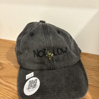 Grey “NOT LOW” Hat with Weed Nug Embroidery