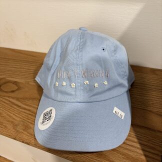 Baby Blue “DON’T WANNA” Hat with Daisies
